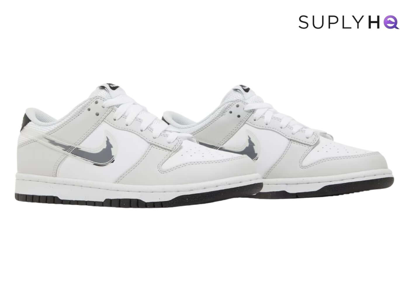 NIKE DUNK LOW 'GLITCH SWOOSH WHITE GREY' WOMENS/GS