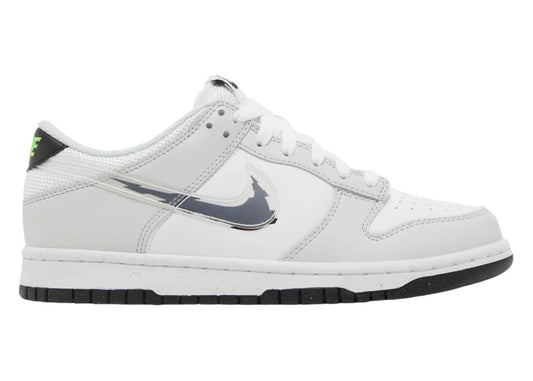 NIKE DUNK LOW 'GLITCH SWOOSH WHITE GREY' WOMENS/GS