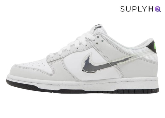 NIKE DUNK LOW 'GLITCH SWOOSH WHITE GREY' WOMENS/GS